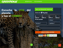 Tablet Screenshot of dona.greenpeace.org.mx